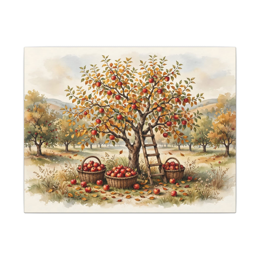 Apple Orchard in Autumn Canvas Wall Art