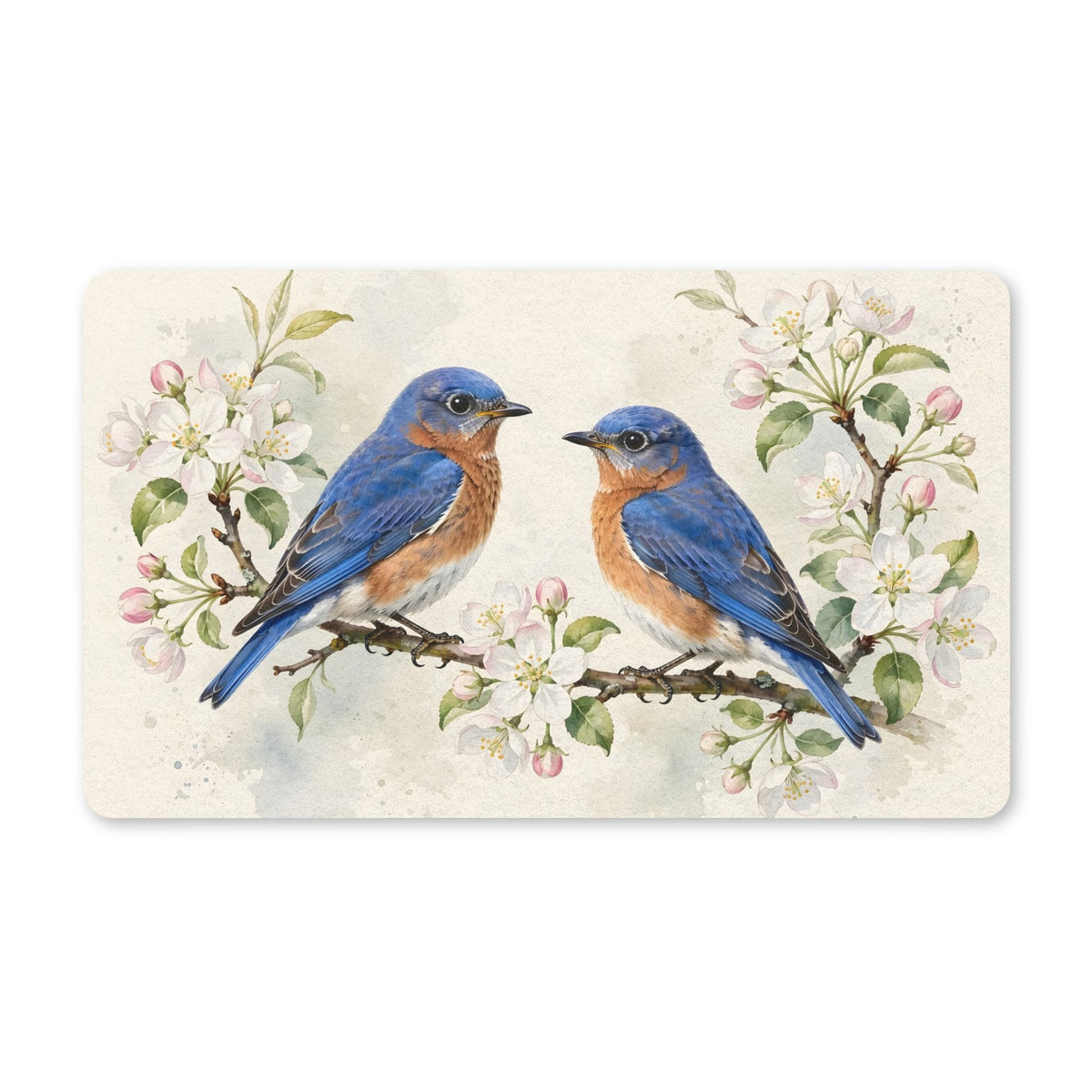 Bluebirds on a Blossom Branch Doormat