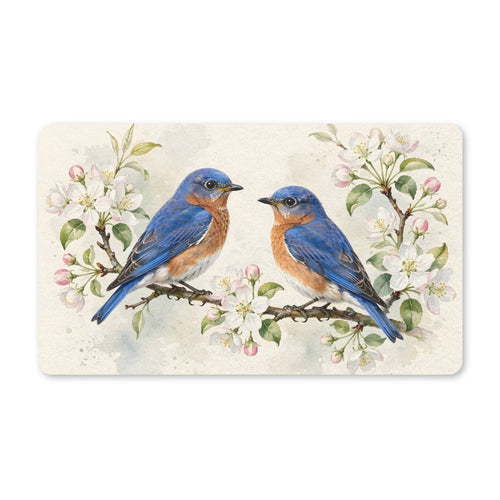 Bluebirds on a Blossom Branch Doormat