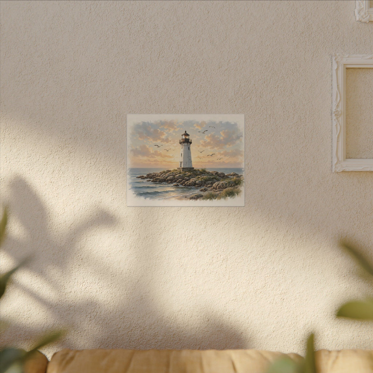 Lighthouse at Golden Hour Canvas Wall Art – Style 2