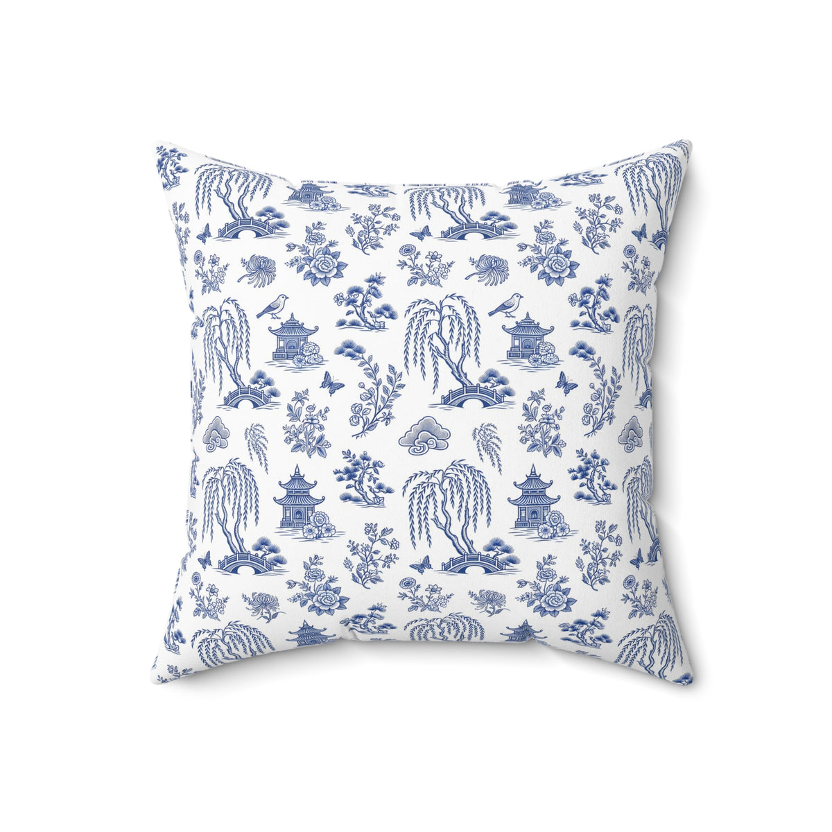Blue Willow China Pattern Throw Pillow – Style 2