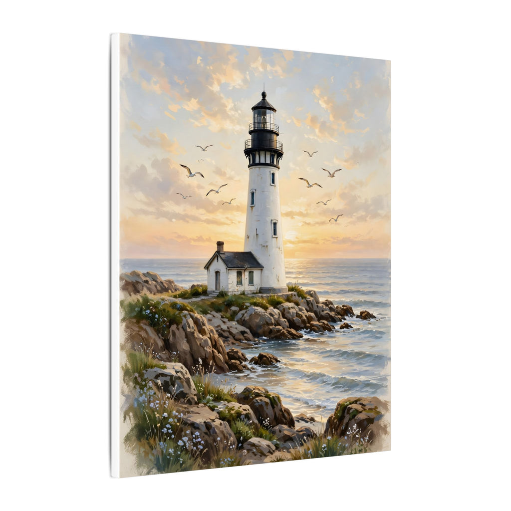 Lighthouse at Golden Hour Canvas Wall Art