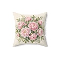 Pink Peonies Watercolor Throw Pillow