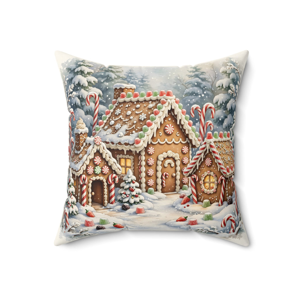 Gingerbread Village Throw Pillow – Style 2