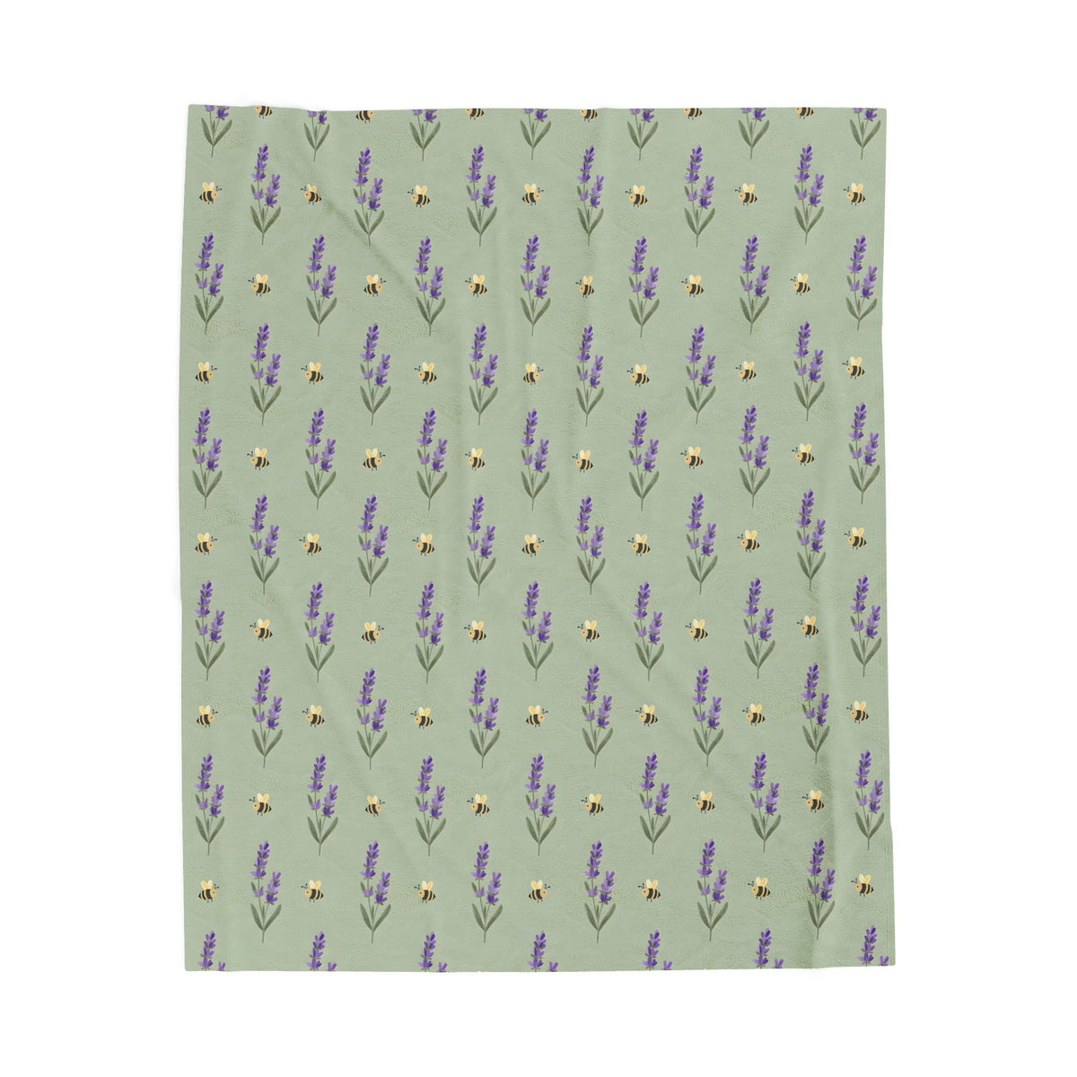 Lavender Sprigs Pattern Velveteen Plush Blanket