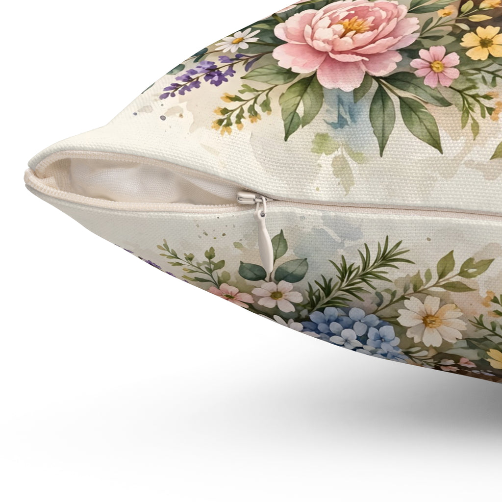 Golden Retriever in the Garden Throw Pillow