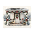 Farmhouse Christmas Porch Canvas Wall Art