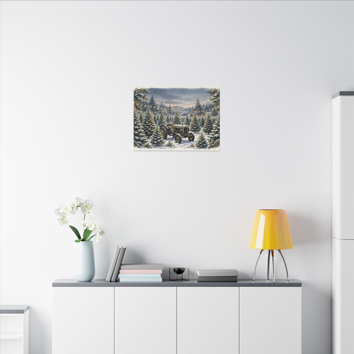 Christmas Tree Farm at Dusk Canvas Wall Art – Style 2