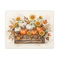 Pumpkins and Sunflowers Harvest Canvas Wall Art – Style 2