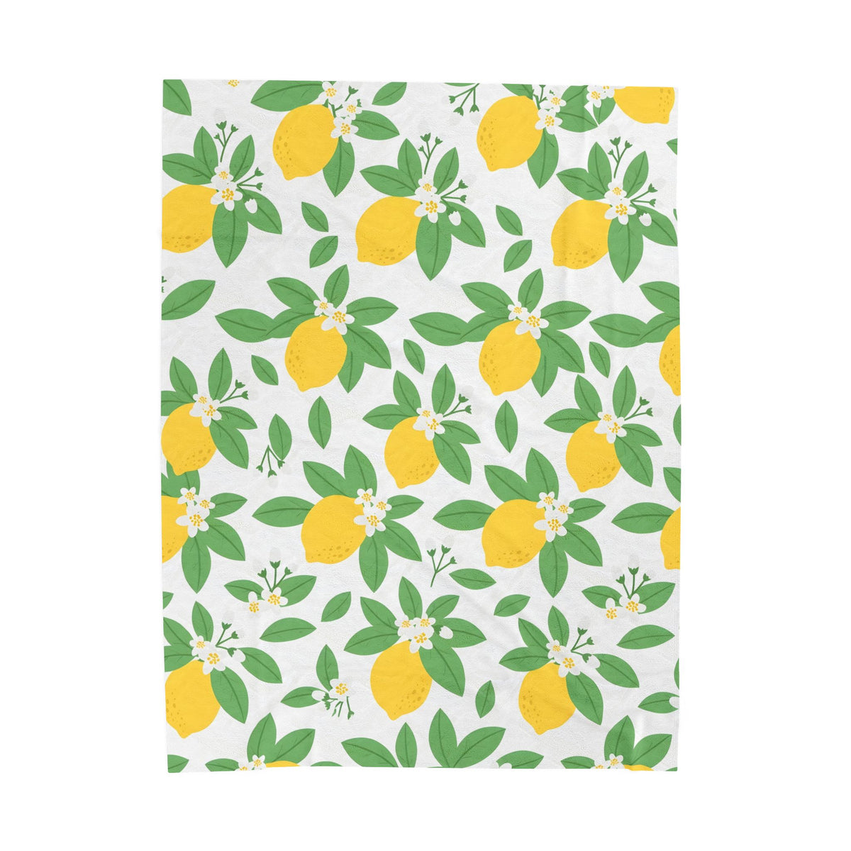 Farmhouse Lemon Pattern Velveteen Plush Blanket – Style 2