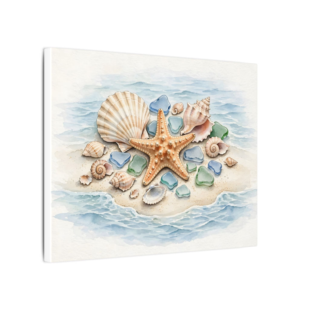 Seashells and Starfish Canvas Wall Art