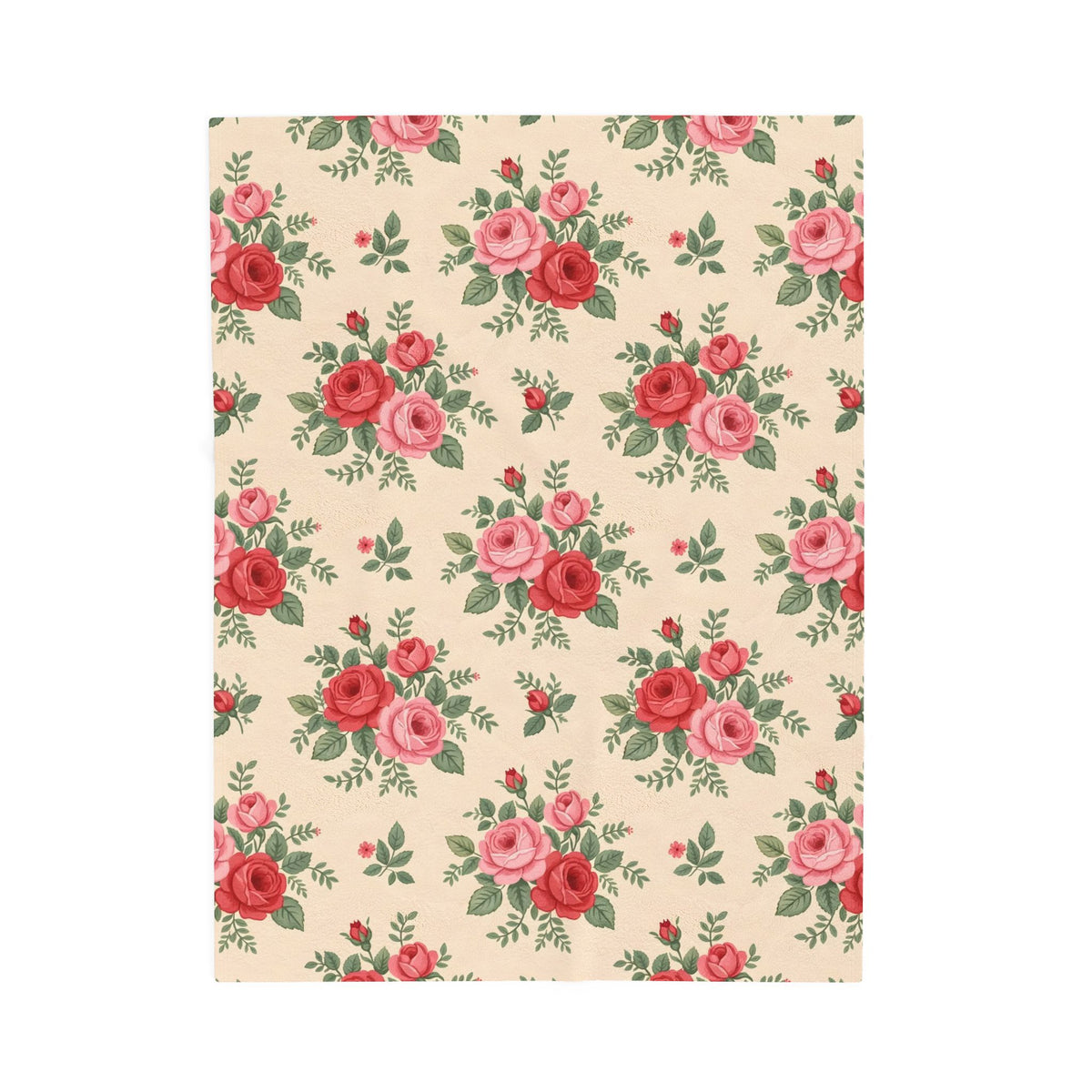 English Rose Chintz Pattern Velveteen Plush Blanket – Style 2