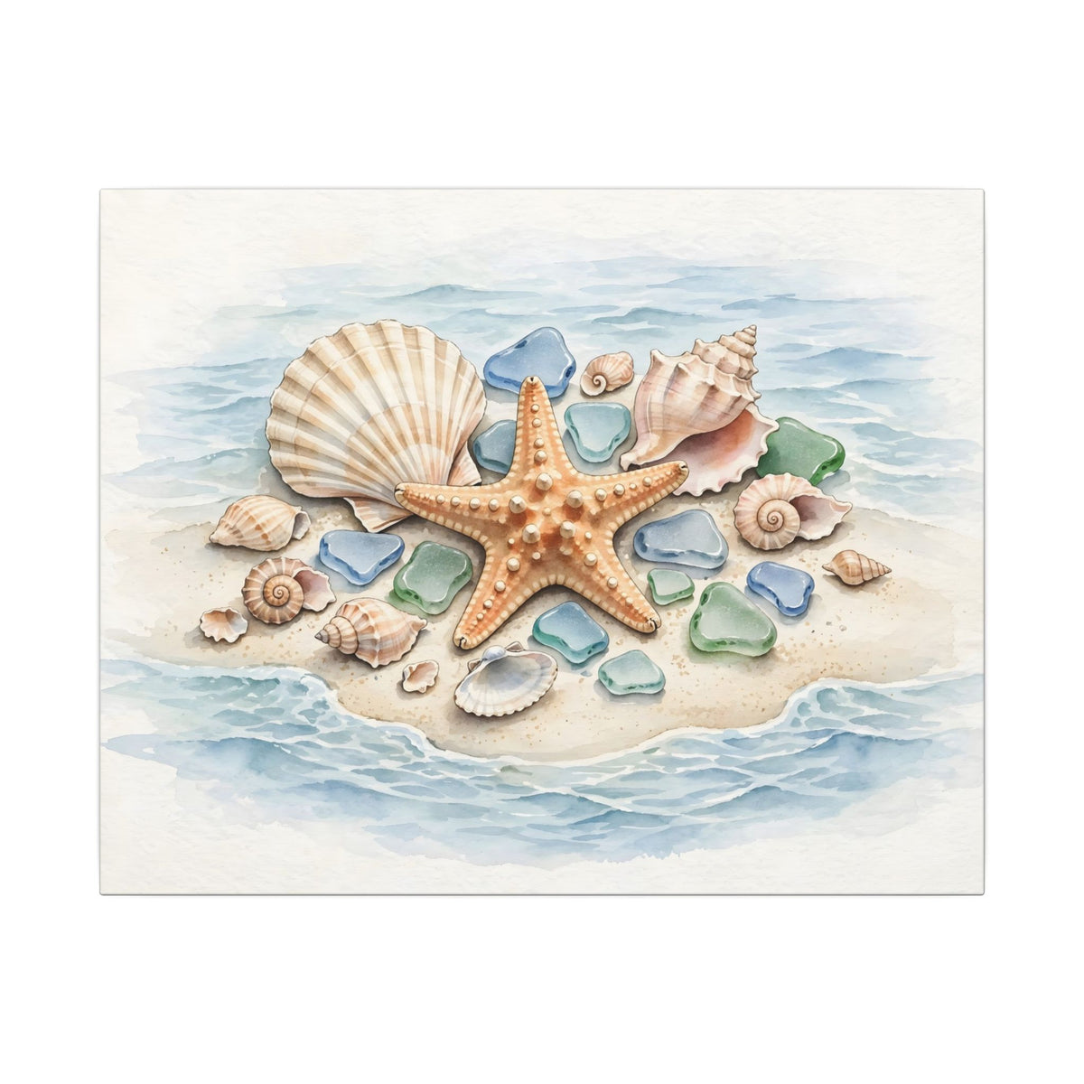 Seashells and Starfish Canvas Wall Art