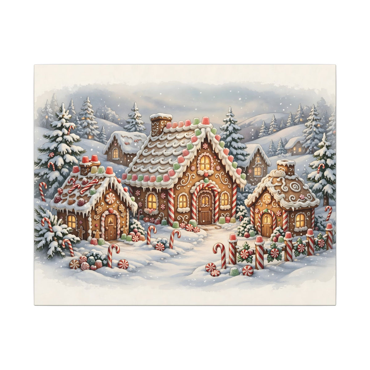 Gingerbread Village Canvas Wall Art