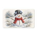 Winter Snowman and Bluebirds Doormat