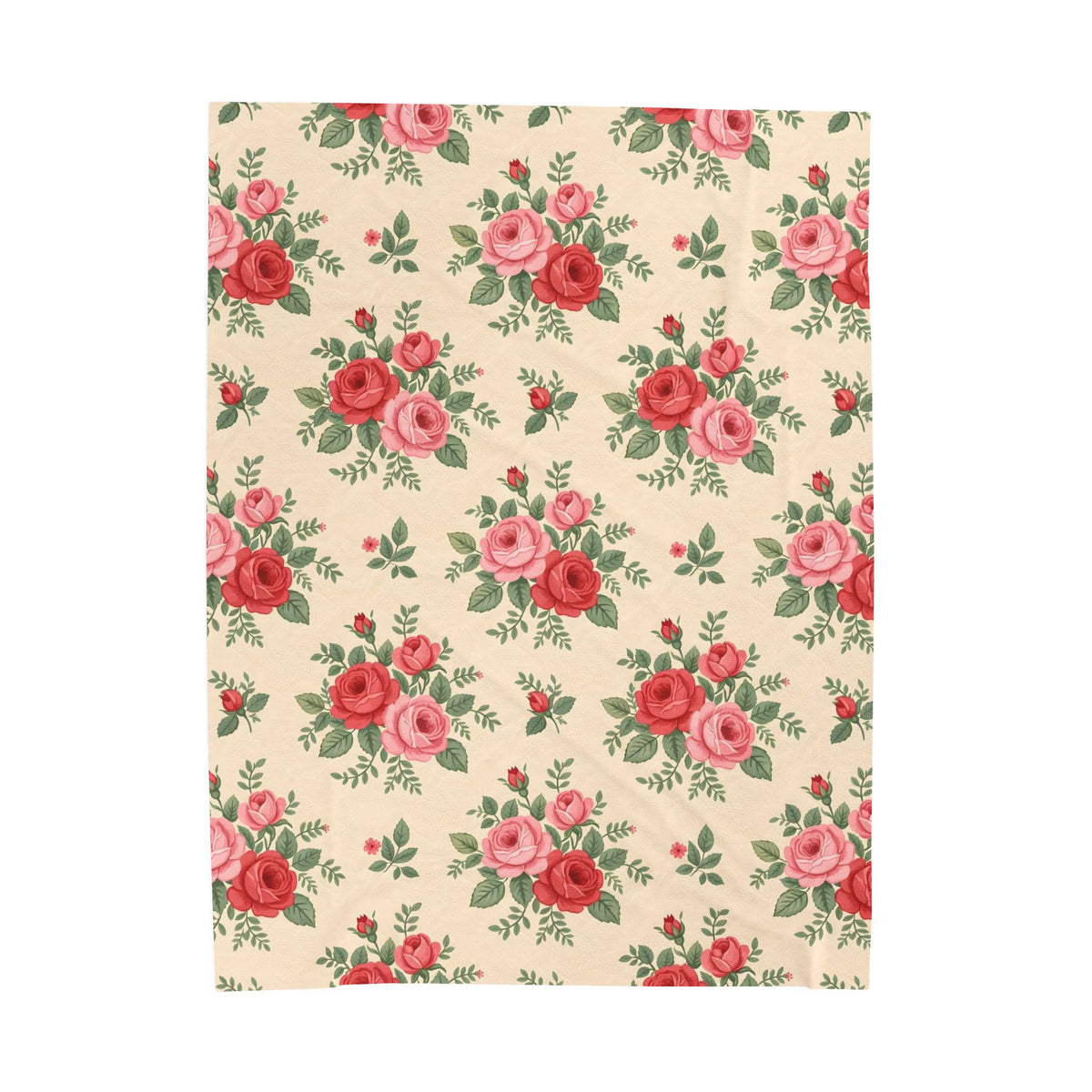 English Rose Chintz Pattern Velveteen Plush Blanket – Style 2