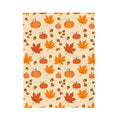 Autumn Leaves and Pumpkins Pattern Velveteen Plush Blanket