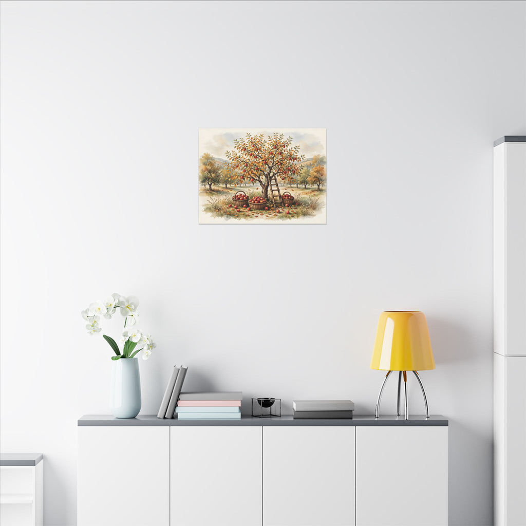 Apple Orchard in Autumn Canvas Wall Art