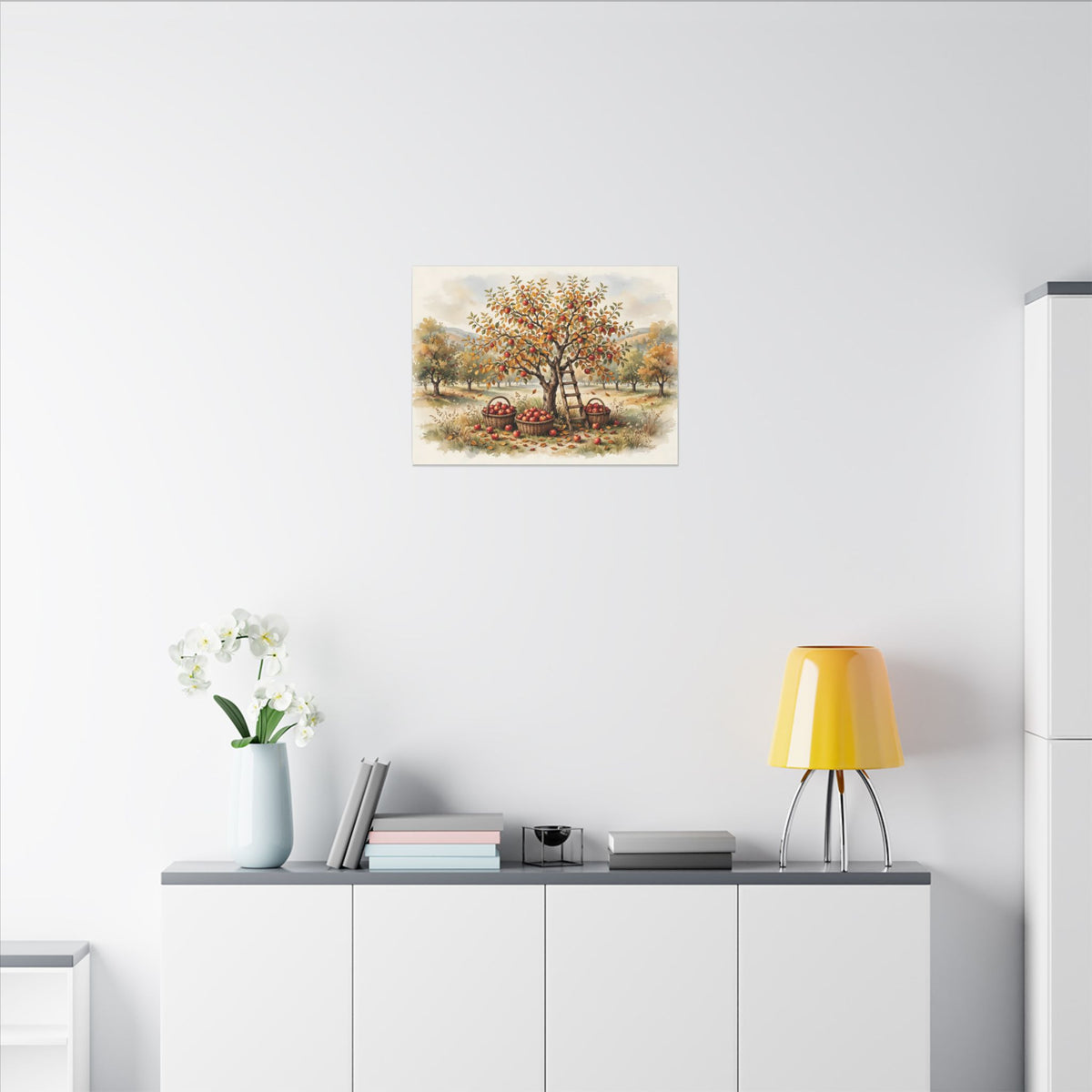 Apple Orchard in Autumn Canvas Wall Art