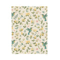 Hummingbirds and Honeysuckle Pattern Velveteen Plush Blanket – Style 2