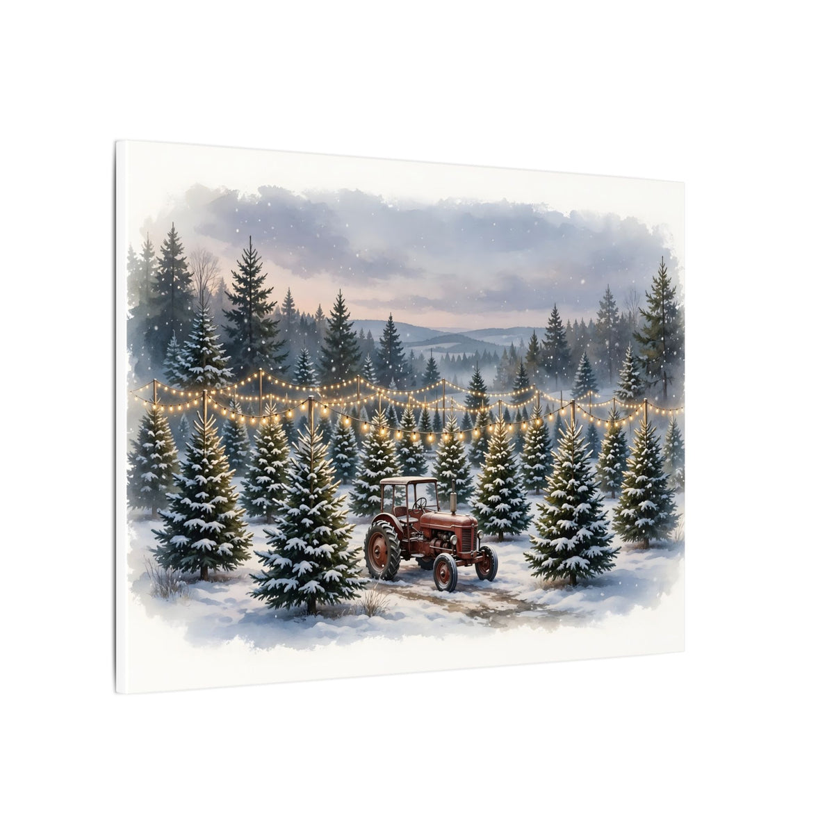 Christmas Tree Farm at Dusk Canvas Wall Art