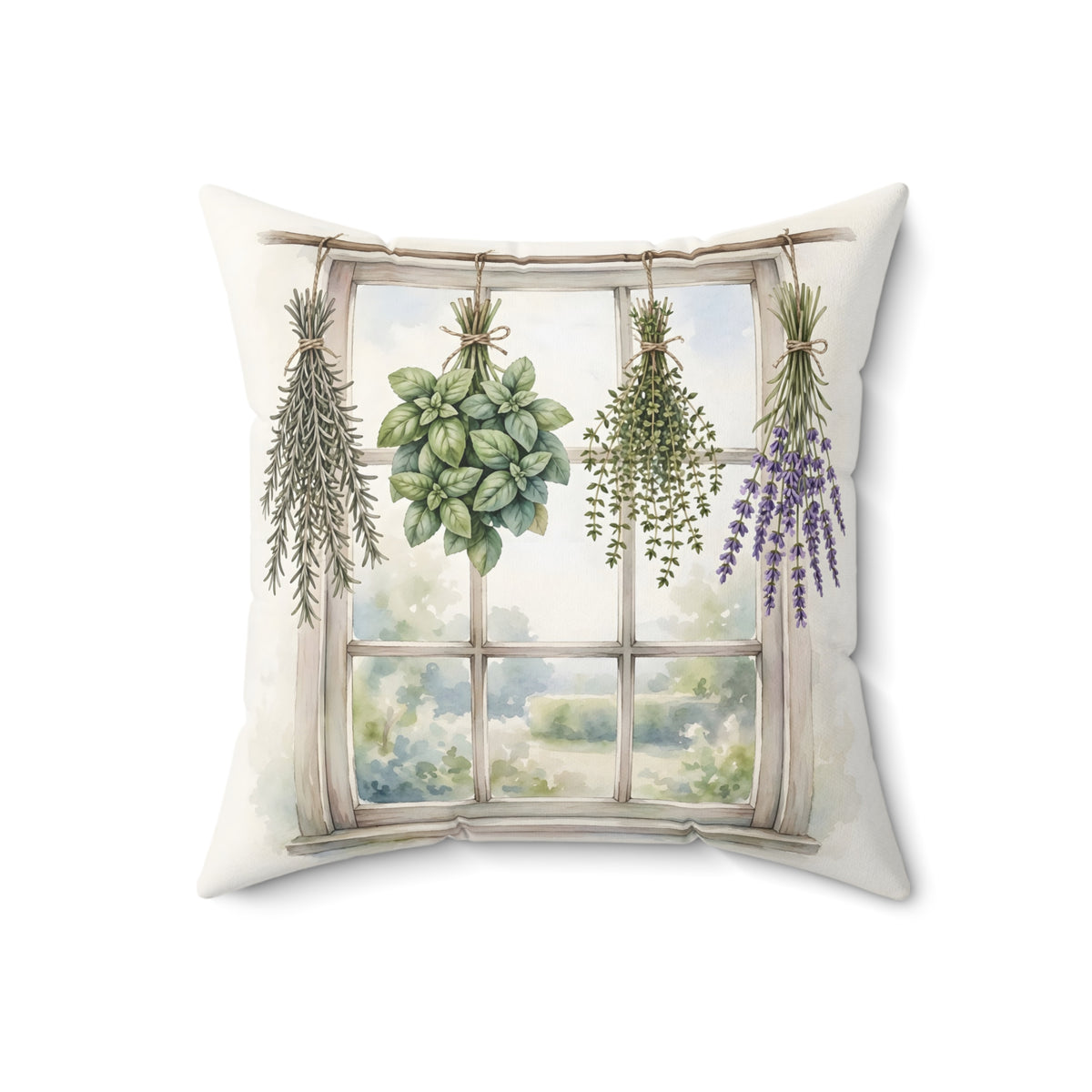 Farmhouse Kitchen Herbs Throw Pillow