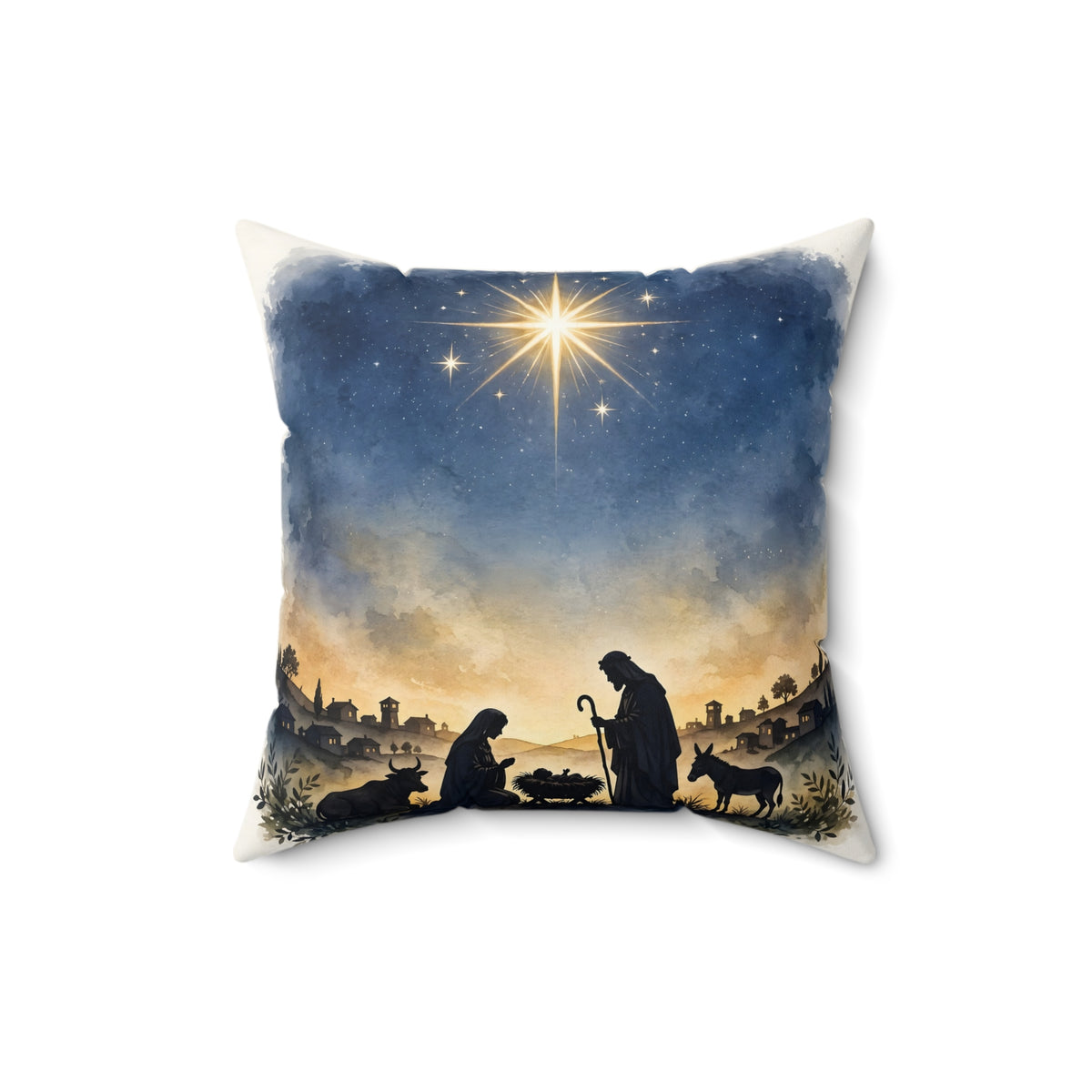 Holy Night Nativity Throw Pillow – Style 2